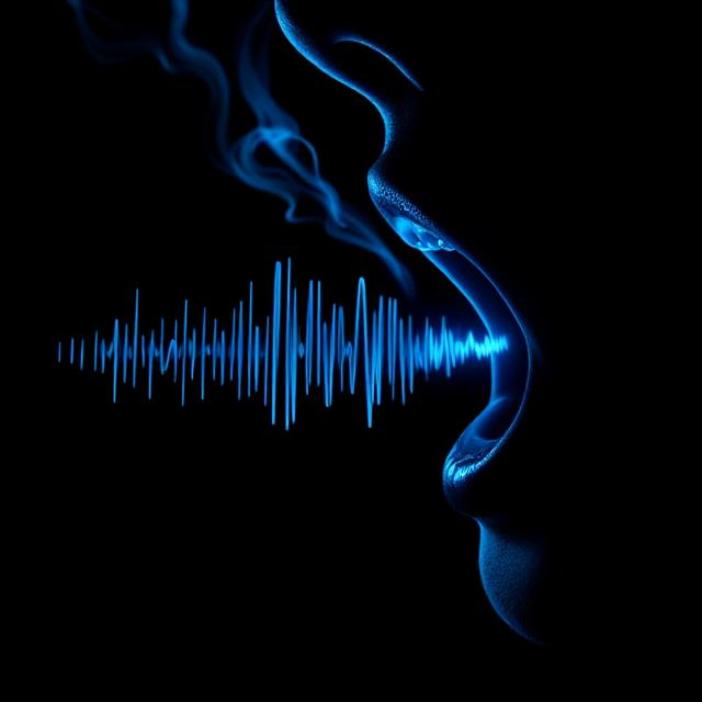 Sound waves coming out of a mouth